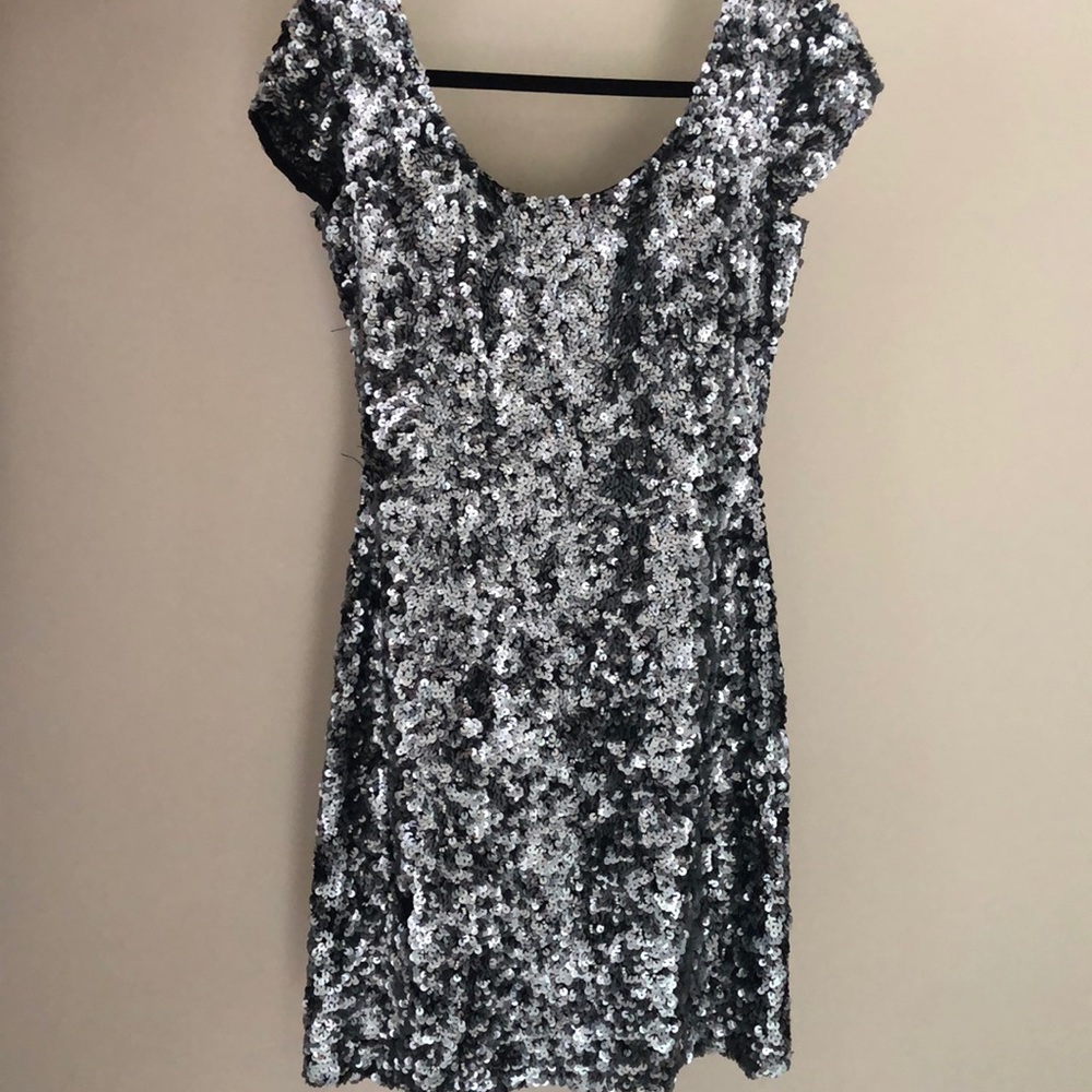 Beautiful grey sequined mini dress